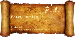 Petry Attila névjegykártya